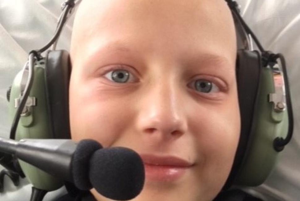 child wearing headset